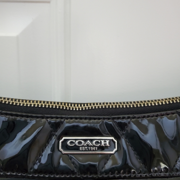 Coach handbag poppy black pattent liquid gloss - Picture 9 of 12